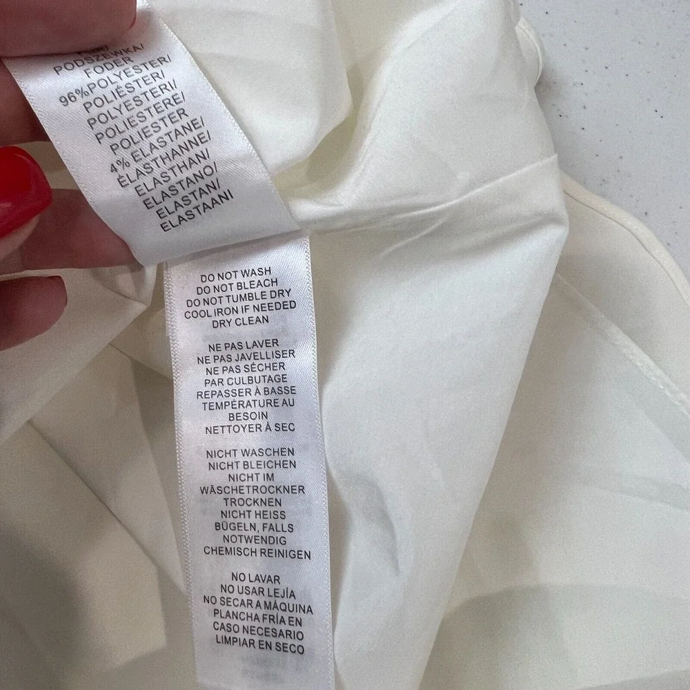 Aidan Mattox Mini Dress‎ Size 0 Ivory Ruffled Sleeveless Stretch Crepe Cocktail